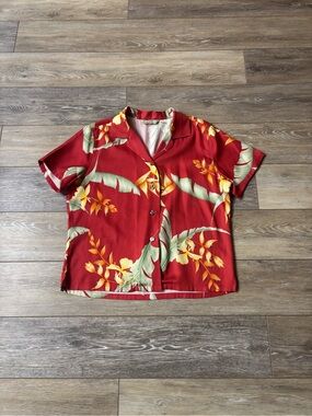 Tommy Bahama Hawaiian Shirt Sz M Silk Tropical Vacation Cruise Beach Resort Vtg